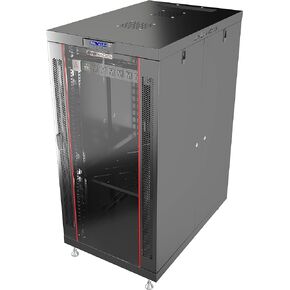 Sysracks 35-inch Deep Server Rack Cabinet It Enclosure Premium Series Data It Locking Under Desk Network Rack on Casters/LCD Screen/Thermosystem / 2 X Fans/Vented Rear Door (22U (24"w x 35"d x 43"h))
