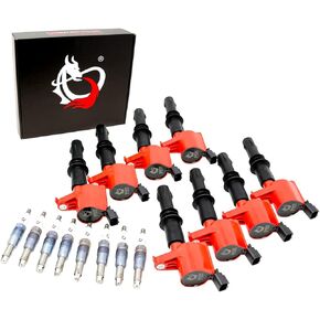 DRAGON FIRE PERFORMANCE Power Pack 8pc IRIDIUM Spark Plug Set & Ignition Coils Compatible with Ford 2004-08 F150 F250 F350 Expedition Navigator V8 3L3E-12A366-CA SP515 SP546 DG511 FD508 Fit Kit-1522