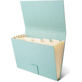 Blue Lake ECOLIFE Hardcover 6 Pockets Recyclable Paper Expanding File Document Folder, Plastic Free A4 Letter Size: Earth-Friendly, Cute Accordian File Organizer 450 Sheet for School, Office, Home