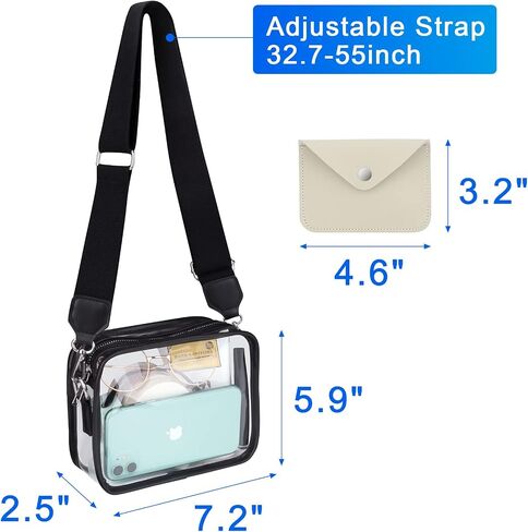Clear Purse Clear Crossbody Bag for Women Clear Bag Stadium Approved for Concerts, Festivals, in Saudi Arabia