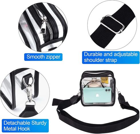 Clear Purse Clear Crossbody Bag for Women Clear Bag Stadium Approved for Concerts, Festivals, in Saudi Arabia