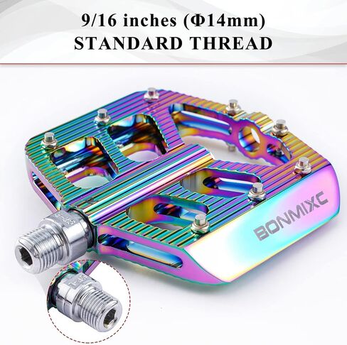 Bike Pedals 9/16 Mountain Bike Pedals Non-Slip Aluminum Alloy Large Platform Sealed Bearing Flat Road Bicycle Pedals in Saudi Arabia