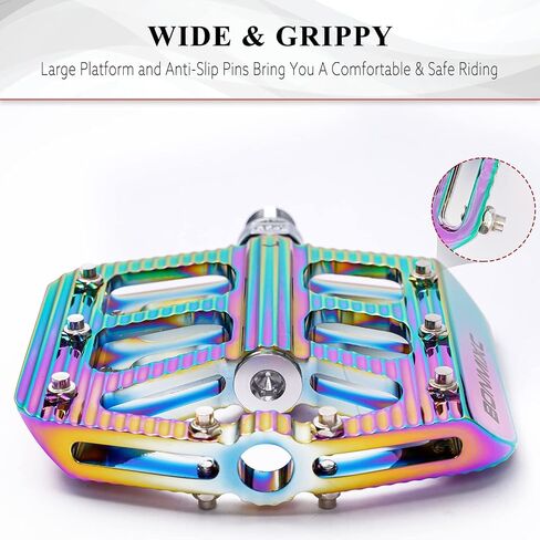 Bike Pedals 9/16 Mountain Bike Pedals Non-Slip Aluminum Alloy Large Platform Sealed Bearing Flat Road Bicycle Pedals in Saudi Arabia