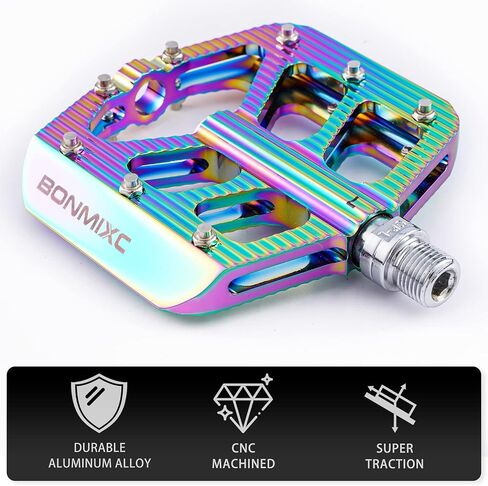 Bike Pedals 9/16 Mountain Bike Pedals Non-Slip Aluminum Alloy Large Platform Sealed Bearing Flat Road Bicycle Pedals in Saudi Arabia