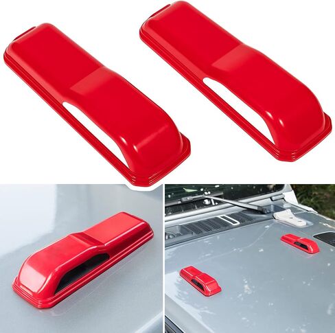 Engine Hood Hinge Cover Trim Exterior Accessories Decoration for 2018-2022 Jeep Wrangler JL JLU Sports Sahara Freedom Rubicon Unlimited Gladiator JT 2-Door & 4-Door (Red 2PCS) in Saudi Arabia