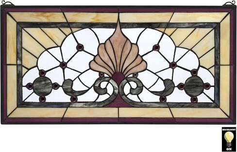 Design Toscano Stained Glass Panel - Victoria Lane Stained Glass Window Hangings - Window Treatments in Saudi Arabia