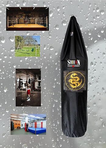 غطاء حقيبة ملاكمة بطبعة تنين من باور سبورتس مقاوم للماء بقطر 5-6 أقدام × 24 بوصة، حقيبة كبيرة للحماية في الهواء الطلق لحقيبة الملاكمة الخاصة بك، مثالية لأكياس الضرب القائمة بذاتها، أسود in Kuwait