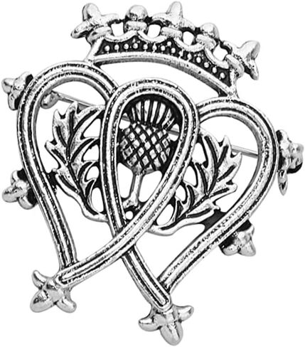 1Pcs Vintage Silver Thistle Crown Brooch Pin Ireland Irish Royalty Badge Brooch Scottish Brooch in Kuwait