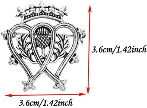 1Pcs Vintage Silver Thistle Crown Brooch Pin Ireland Irish Royalty Badge Brooch Scottish Brooch in Kuwait