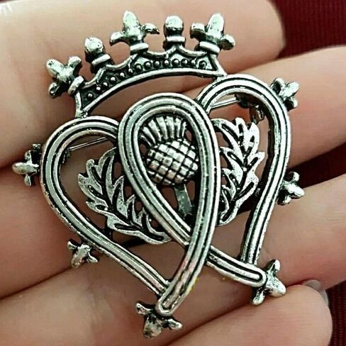 1Pcs Vintage Silver Thistle Crown Brooch Pin Ireland Irish Royalty Badge Brooch Scottish Brooch in Kuwait