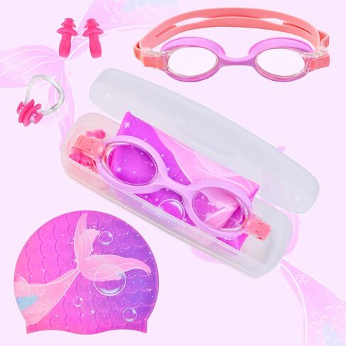 قبعات سباحة للأطفال للبنات، قبعة سباحة سيليكون مقاومة للماء للأطفال، قبعات سباحة متينة ومريحة للفتيات in Kuwait