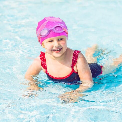 قبعات سباحة للأطفال للبنات، قبعة سباحة سيليكون مقاومة للماء للأطفال، قبعات سباحة متينة ومريحة للفتيات in Kuwait