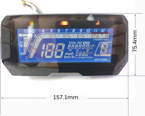 عداد سرعة الدوران للدراجات النارية العالمي 199 Kmh Mph 12000RPM شاشة فائقة السطوع in Kuwait