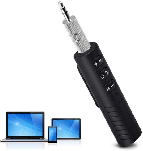 Lavalier Bluetooth 4.1 Audio Receiver 3.5MM AUX Stereo Music Hands Free Car Adapter, Builtin Microphone Bluetooth Adapter with The Hi-Fi Surround Sound System in Saudi Arabia