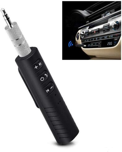 Lavalier Bluetooth 4.1 Audio Receiver 3.5MM AUX Stereo Music Hands Free Car Adapter, Builtin Microphone Bluetooth Adapter with The Hi-Fi Surround Sound System in Saudi Arabia