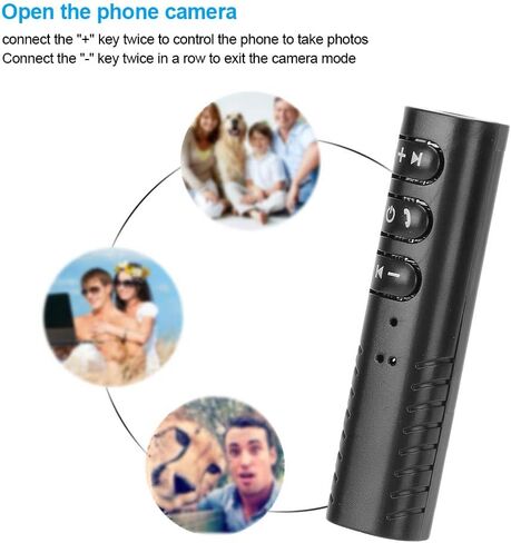 Lavalier Bluetooth 4.1 Audio Receiver 3.5MM AUX Stereo Music Hands Free Car Adapter, Builtin Microphone Bluetooth Adapter with The Hi-Fi Surround Sound System in Saudi Arabia