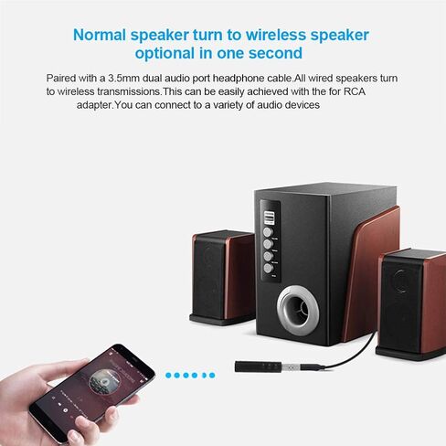 Lavalier Bluetooth 4.1 Audio Receiver 3.5MM AUX Stereo Music Hands Free Car Adapter, Builtin Microphone Bluetooth Adapter with The Hi-Fi Surround Sound System in Saudi Arabia