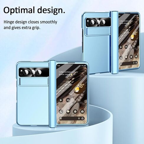 حافظة Google Pixel Fold مع قلم، [حماية المفصلات] [مسند قابل للتعديل] واقي شاشة صلب من البولي كربونات قابل للطي لهاتف Google Pixel Fold 2023 (ذهبي وردي) in Kuwait