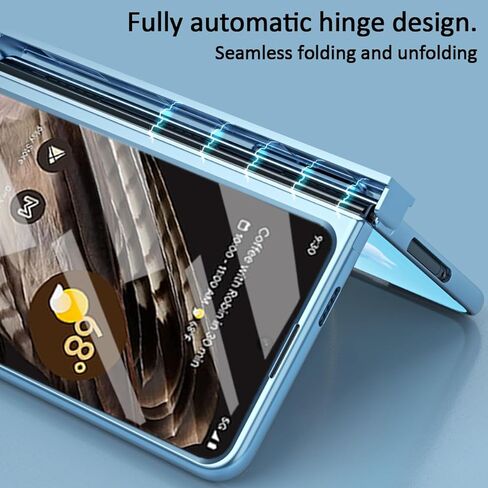 حافظة Google Pixel Fold مع قلم، [حماية المفصلات] [مسند قابل للتعديل] واقي شاشة صلب من البولي كربونات قابل للطي لهاتف Google Pixel Fold 2023 (ذهبي وردي) in Kuwait