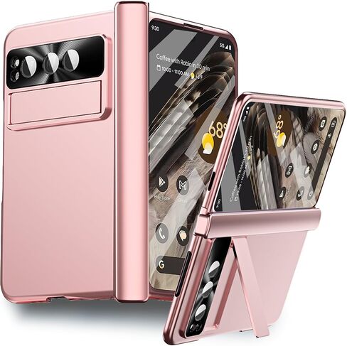 حافظة Google Pixel Fold مع قلم، [حماية المفصلات] [مسند قابل للتعديل] واقي شاشة صلب من البولي كربونات قابل للطي لهاتف Google Pixel Fold 2023 (ذهبي وردي) in Saudi Arabia