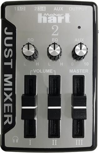 JUST MIXER 2: خلاط صوت USB - خلاط سطح مكتب ستيريو صغير الحجم يعمل بمنفذ USB مع 3 بوصات / 2 مخرج (3.5 ملم) بالإضافة إلى مخرج صوت USB in Kuwait