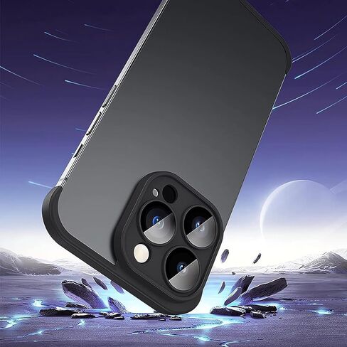 حافظة لهاتف iPhone 15 Pro Max بدون إطار، مقاس نحيف بدون ظهر بدون إطار، غطاء إطار ممتص للصدمات من مادة TPU بدون ظهر مقاوم للصدمات، حماية شديدة التحمل، تبديد ممتاز للحرارة (رمادي تيتانيوم) in Kuwait