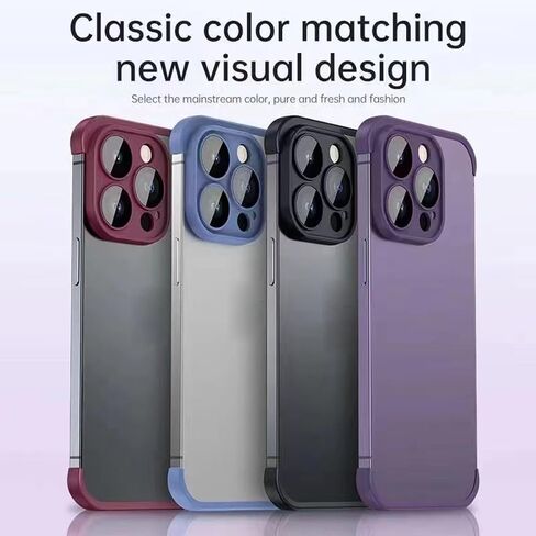 حافظة لهاتف iPhone 15 Pro Max بدون إطار، مقاس نحيف بدون ظهر بدون إطار، غطاء إطار ممتص للصدمات من مادة TPU بدون ظهر مقاوم للصدمات، حماية شديدة التحمل، تبديد ممتاز للحرارة (رمادي تيتانيوم) in Kuwait