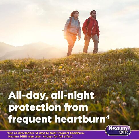 Nexium 24HR Acid Reducer Heartburn Relief Capsules for All-Day and All-Night Protection from Frequent Heartburn, Heartburn Medicine with Esomeprazole Magnesium - 42 Count in Saudi Arabia