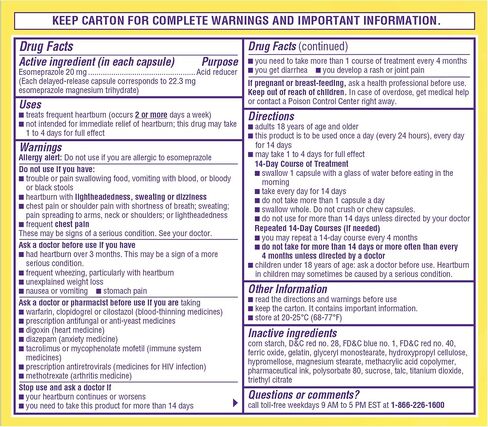 Nexium 24HR Acid Reducer Heartburn Relief Capsules for All-Day and All-Night Protection from Frequent Heartburn, Heartburn Medicine with Esomeprazole Magnesium - 42 Count in Saudi Arabia