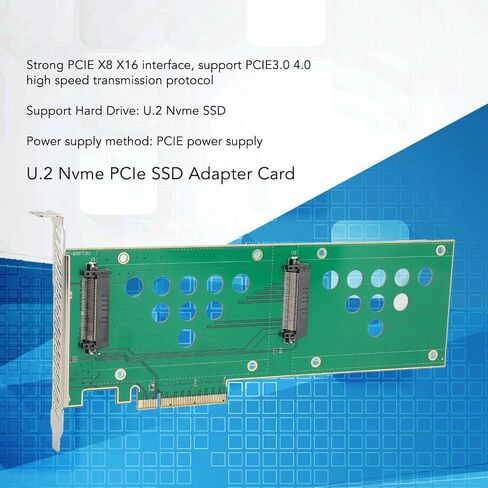 بطاقة محول Zopsc U.2 Nvme PCIe SSD، PCIE X8 X16 إلى U.2x2 محرك مزدوج U.2 Nvme PCIe SSD بطاقة Riser لسلسلة Intel SSD D7 P5510، سلسلة D7 P5500، سلسلة D7 PC5600، إلخ in Kuwait