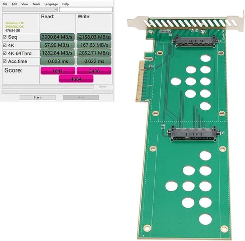 بطاقة محول Zopsc U.2 Nvme PCIe SSD، PCIE X8 X16 إلى U.2x2 محرك مزدوج U.2 Nvme PCIe SSD بطاقة Riser لسلسلة Intel SSD D7 P5510، سلسلة D7 P5500، سلسلة D7 PC5600، إلخ in Kuwait
