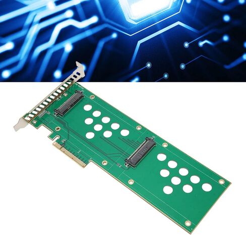 بطاقة محول Zopsc U.2 Nvme PCIe SSD، PCIE X8 X16 إلى U.2x2 محرك مزدوج U.2 Nvme PCIe SSD بطاقة Riser لسلسلة Intel SSD D7 P5510، سلسلة D7 P5500، سلسلة D7 PC5600، إلخ in Kuwait