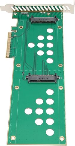 بطاقة محول Zopsc U.2 Nvme PCIe SSD، PCIE X8 X16 إلى U.2x2 محرك مزدوج U.2 Nvme PCIe SSD بطاقة Riser لسلسلة Intel SSD D7 P5510، سلسلة D7 P5500، سلسلة D7 PC5600، إلخ in Kuwait