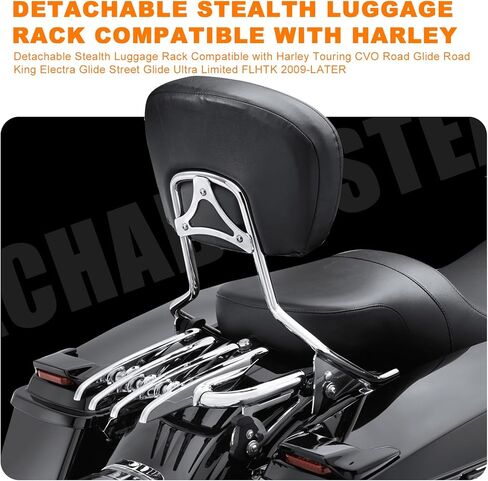 Stealth Mounting Luggage Rack Detachable Motorcycle Trunk Rack Chrome Compatible with Harley Touring CVO Road Glide Road King Electra Glide Street Glide Ultra Limited FLHTK 2009-2024 in Kuwait