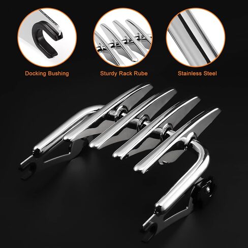 Stealth Mounting Luggage Rack Detachable Motorcycle Trunk Rack Chrome Compatible with Harley Touring CVO Road Glide Road King Electra Glide Street Glide Ultra Limited FLHTK 2009-2024 in Kuwait