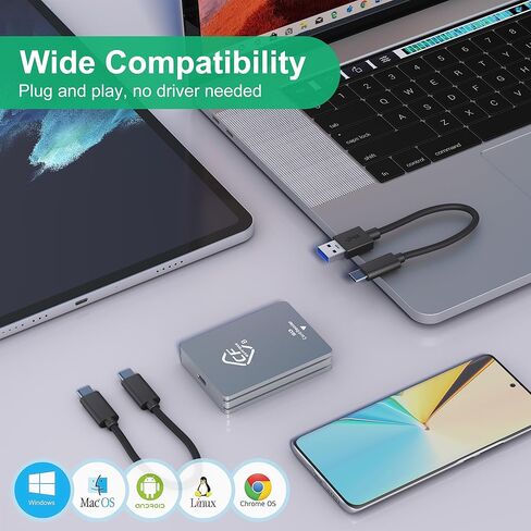 قارئ بطاقات CFexpress من النوع B، USB 3.2 Gen 2 10Gpbs، متوافق مع بطاقة CFexpress من النوع B/بطاقة ذاكرة SD، محول بطاقة CFexpress من الألومنيوم المحمول ثنائي الفتحات مع كابل USB C إلى USB C/USB A in Kuwait