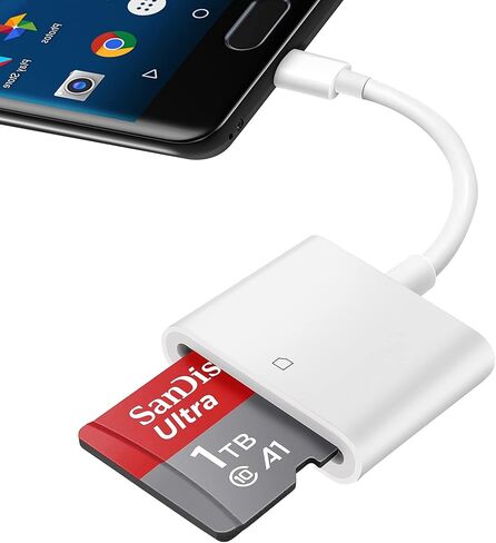 قارئ بطاقة SD USB C، قارئ بطاقة الذاكرة FUFAXHX لجهاز النوع C محول قارئ بطاقة SD متوافق مع Samsung Galaxy S22/21/20/10، MacBook Air 2020، الكاميرا in Kuwait