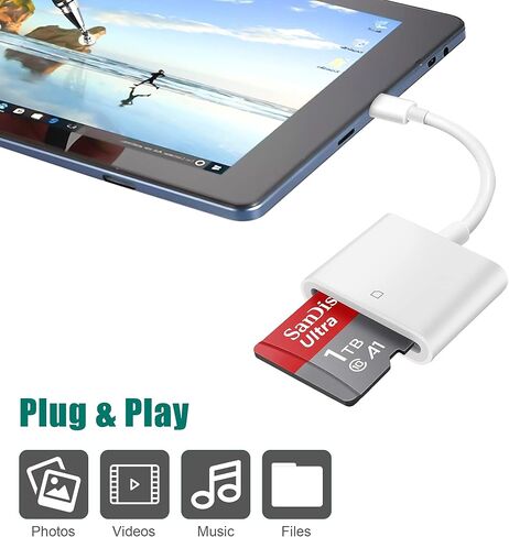قارئ بطاقة SD USB C، قارئ بطاقة الذاكرة FUFAXHX لجهاز النوع C محول قارئ بطاقة SD متوافق مع Samsung Galaxy S22/21/20/10، MacBook Air 2020، الكاميرا in Kuwait
