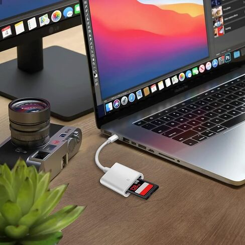 قارئ بطاقة SD USB C، قارئ بطاقة الذاكرة FUFAXHX لجهاز النوع C محول قارئ بطاقة SD متوافق مع Samsung Galaxy S22/21/20/10، MacBook Air 2020، الكاميرا in Kuwait