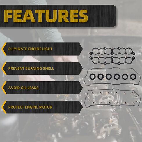 حشية غطاء صمام أسطوانة المحرك داسبيكان متوافقة مع 1995-2004 Toyota Tacoma 3.4L 2000-2004 Tundra 3.4L 1996-2002 4Runner 3.4L 1995-1998 T100 3.4L مجموعة حشية VS50422R 1717662040 VC203 MS 95899 in Kuwait