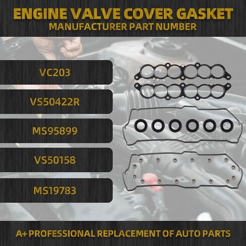 حشية غطاء صمام أسطوانة المحرك داسبيكان متوافقة مع 1995-2004 Toyota Tacoma 3.4L 2000-2004 Tundra 3.4L 1996-2002 4Runner 3.4L 1995-1998 T100 3.4L مجموعة حشية VS50422R 1717662040 VC203 MS 95899 in Kuwait