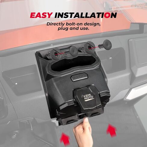 حامل الكمبيوتر اللوحي KEMIMOTO متوافق مع 2018-2023 Polaris Ranger XP 1000/ Crew، حامل هاتف Ipad مع صندوق تخزين (لا يناسب الزجاج الأمامي القابل للطي) in Kuwait