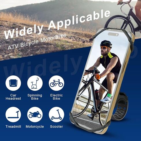 حامل هاتف للدراجة، حامل هاتف محمول للدراجة النارية، حامل هاتف للدراجة من السيليكون يدور 360 درجة، متوافق مع iPhone 13/12/11 Pro Max XS Max XR X 8 7 6S Plus SE in Kuwait
