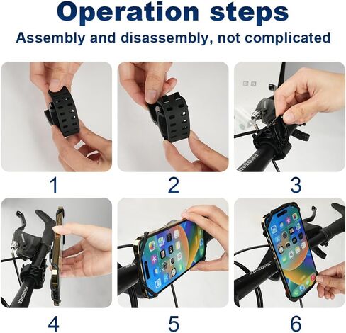 حامل هاتف للدراجة، حامل هاتف محمول للدراجة النارية، حامل هاتف للدراجة من السيليكون يدور 360 درجة، متوافق مع iPhone 13/12/11 Pro Max XS Max XR X 8 7 6S Plus SE in Kuwait