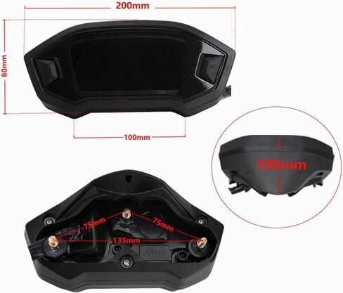 عداد سرعة لدرجة نارية عالمي مقياس سرعة الدوران LCD عداد المسافات الرقمي قياس مستوى الوقود متر 14000 دورة في الدقيقة 199 كم/ساعة لـ 1,2,4 اسطوانات in Kuwait