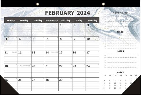 Desk Calendar 2024,Large Desk Calendar 2024-17" x 12" Monthly Wall Calendar for Home or Office,Large Ruled Blocks,Clear Plastic Cover,Thick Paper,Calendar Now Runs until December 2024 in Kuwait
