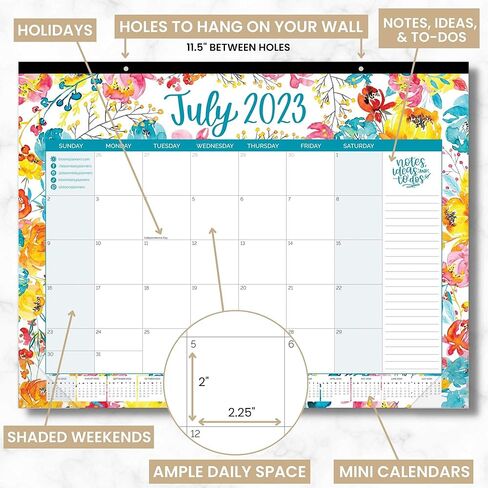 تقويم مكتب العام الأكاديمي 2023-2024 من بلوم - لوحة تنظيم شهرية كبيرة مقاس 21 بوصة × 16 بوصة (يوليو 2023 - يوليو 2024) ورقة سطح المكتب - موسمية in Kuwait