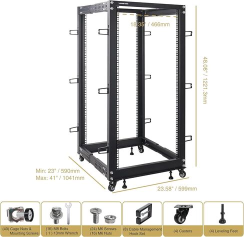 Sound Town 2-Post 8U Wall Mount Open Frame Rack, 16" Depth, for Servers, IT Equipment, Network Devices, AV, Patch Panels (ST2PWOR-8U) in Kuwait