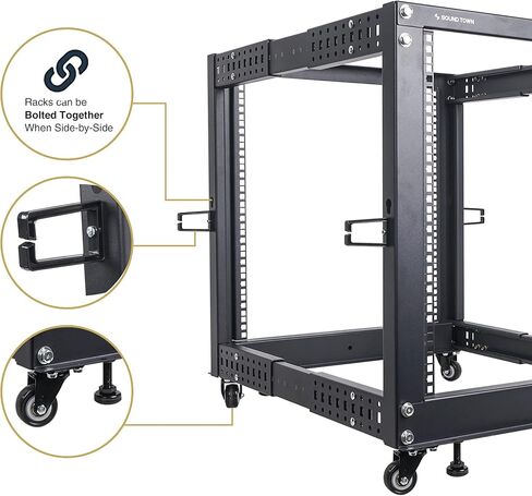 Sound Town 2-Post 8U Wall Mount Open Frame Rack, 16" Depth, for Servers, IT Equipment, Network Devices, AV, Patch Panels (ST2PWOR-8U) in Kuwait
