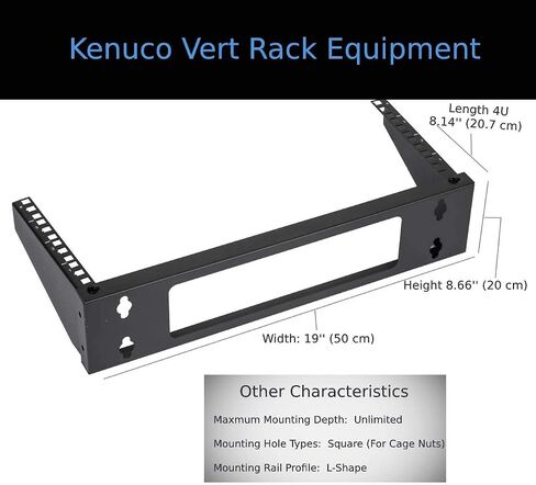 Kenuco 19 Inch Steel Vertical Rack and Wall Mountable Server Rack Mount (Black-1U) in Saudi Arabia